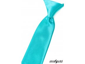 Tyrkysová dětská lesklá kravata