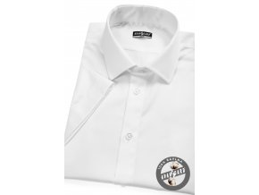 Bílá pánská slim fit košile, kr. rukáv, 913-1