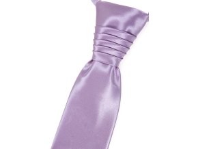 Lila jemně lesklá jednobarevná pánská regata + kapesníček do saka