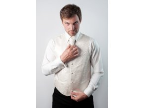 Set vesta, regata a kapesníček 552-9348 Smetanová (Velikost 56)