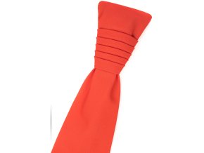 Oranžová matná pánská regata + kapesníček do saka