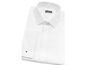 Pánská smokingová košile SLIM s propínací légou a manžetami na manžetové knoflíčky 105-01 Bílá (Velikost 38/182)