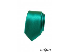 Zelená lesklá slim kravata