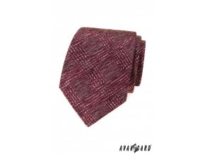 Červená luxusní kravata s jemným kárem