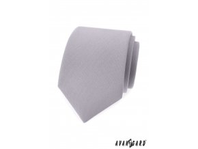 Světle šedá matná luxusní kravata