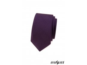 Tmavě fialová velmi jemně lesklá pánská slim kravata