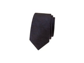 Tmavě hnědá vzorovaná luxusní slim kravata