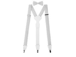 Bílá pánská sada s černými puntíky - bílý střed