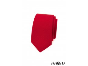 Červená matná luxusní slim kravata