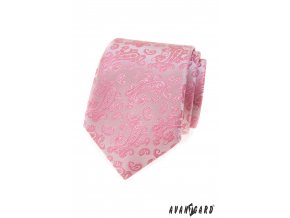 Růžová luxusní pánská kravata s jemným vzorem