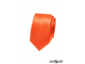 Oranžová slim pánská kravata
