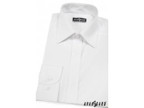 Pánská bílá košile KLASIK s krytou légou 462-1