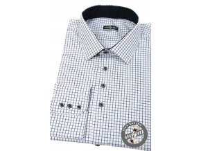 Bílá pánská slim fit košile se vzorem, dl.rukáv 107-0123