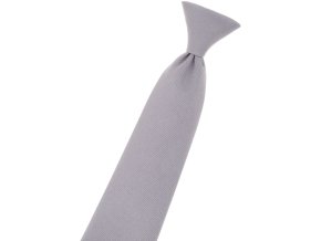 Světle šedá matná dětská kravata na gumičku (31 cm)