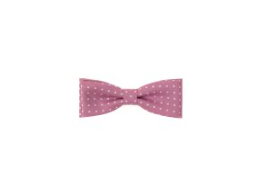 Pudrový bavlněný pánský motýlek s puntíky (10 cm)