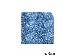 Světle modrý luxusní kapesníček do saka s květovaným vzorem