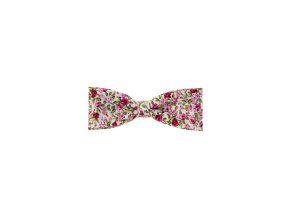 Pudrový bavlněný pánský motýlek s květy (10 cm)