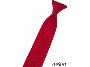 Červená dětská kravata na gumičku se vzorovanou strukturou (31 cm)