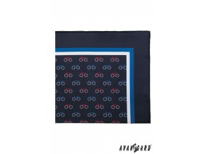 Tmavě modrý šátek s barevným vzorem – Kolo