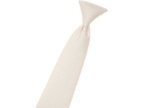 Smetanová dětská kravata na gumičku se vzorovanou strukturou (44 cm)