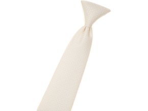 Smetanová dětská kravata na gumičku se vzorovanou strukturou (31 cm)
