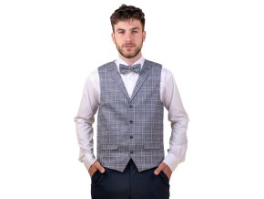 Set vesta a motýlek 662-66229 Šedá (Velikost 50)