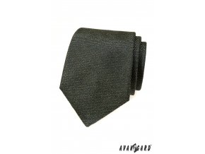Velmi tmavě zelená luxusní pánská kravata s vroubkovanou strukturou