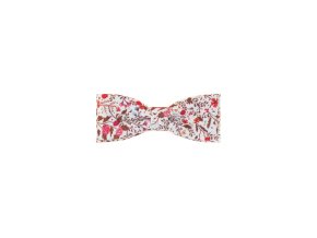 Smetanový bavlněný pánský motýlek s květinami (10 cm)