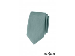 Eukalyptově zelená matná luxusní pánská slim kravata