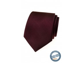 Vínová hedvábná pánská kravata s pruhovanou strukturou