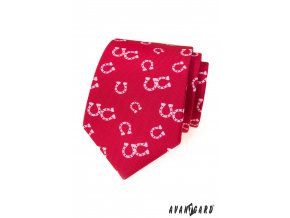 Červená luxusní pánská kravata se vzorem – Podkova