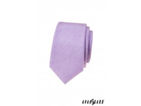 Lila žíhaná luxusní pánská slim kravata