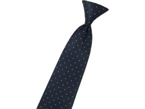 Tmavě modrá dětská kravata s bílým vzorem (44 cm)