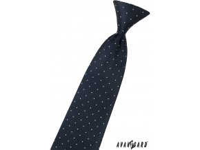 Tmavě modrá dětská kravata s bílým vzorem (44 cm)