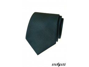 Velmi tmavě zelená luxusní pánská kravata s pruhovanou strukturou