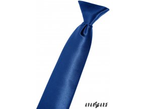 Modrá lesklá dětská kravata na gumičku