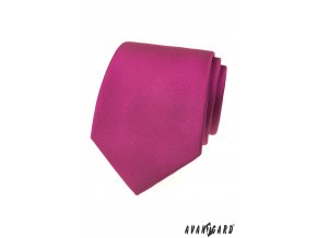 Sytě růžová luxusní pánská kravata s proužkovanou strukturou