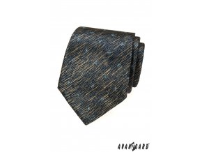 Velmi tmavě modrá žíhaná luxusní pánská kravata