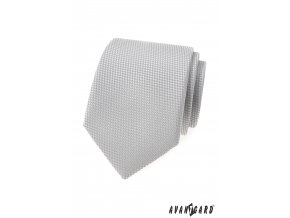 Světle šedá luxusní pánská kravata + kapesníček do saka