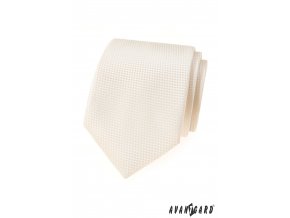 Smetanová luxusní pánská kravata + kapesníček do saka