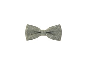 Olivově zelený pánský motýlek s květy + kapesníček do saka