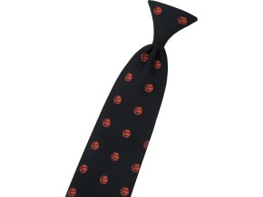 Černá dětská kravata na gumičku – Basketball (44 cm)