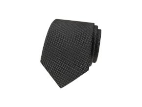 Tmavě šedá hedvábná pánská kravata + krabička