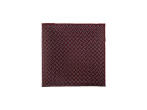 Vínový hedvábný kapesníček do saka s drobným vzorem Paisley
