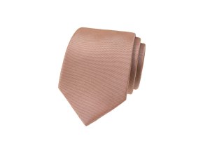 Pudrová lesklejší luxusní pánská kravata se vzorovanou strukturou