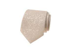 Béžová luxusní pánská kravata s jemným vzorem