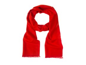 Korálově červená pánská šála s třásněmi