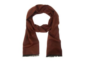 Skořicově hnědá pánská šála s třásněmi
