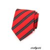 Červená kravata s širokými šikmými pruhy