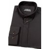 Černá pánská košile se stojáčkem na 2 knoflíky, dl. rukáv, 452-23 V23